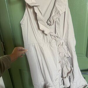 Khaki Ruffle Wrap Dress by Marissa Webb x Rent the Runway